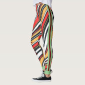 Boho marmeren patroon l Kleurrijk rood groen geel Leggings (Links)
