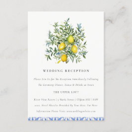 Boho Marokkaanse gele citroenboom bruiloft recepti Informatiekaartje