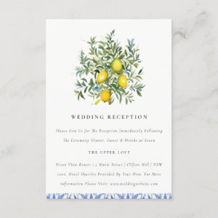 Boho Marokkaanse gele citroenboom bruiloft recepti Informatiekaartje