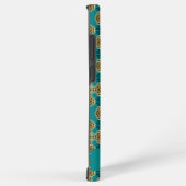 Boho Marokkaanse tegel blauw en goud Samsung Galaxy Hoesje (Rechterkant)