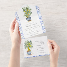 Boho Marokkaanse Waterverf Gele Citroenboom Bruilo