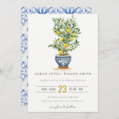 Boho Marokkaanse Waterverf Gele Citroenboom Bruilo Kaart (Voorkant / Achterkant)