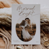 Boho Married & Bright Elegant Kerstscript Feestdagenkaart