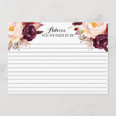 Boho Marsala Beauful Floral Advice Kaarten (Voorkant)