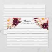 Boho Marsala Beauful Floral Advice Kaarten (Voorkant / Achterkant)