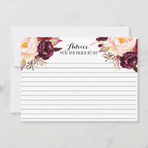 Boho Marsala Beauful Floral Advice Kaarten