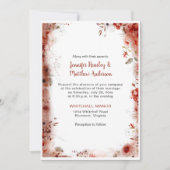 Boho Marsala Burgundy Floral Waterverf Wedding Kaart (Voorkant)