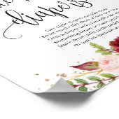 Boho marsala burgundy, laat-nachtteken poster (Hoek)