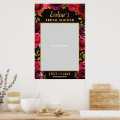 Boho Marsala Diep Rode Rozen Foto Prop Frame Poster (Keuken)