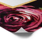 Boho Marsala Diep Rode Rozen Fotoprop Frame Poster (Hoek)