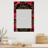 Boho Marsala Diep Rode Rozen Fotoprop Frame Poster (Keuken)