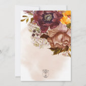 Boho Marsala Klei & Geel Tan Boeket Bruiloft Kaart (Achterkant)