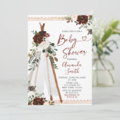 Boho Marsala Teepee baby shower Invitation Kaart (Staand voorkant)