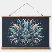 Boho Masquerade Feather Jewel Mask Hangend Wandkleed (Voorkant)