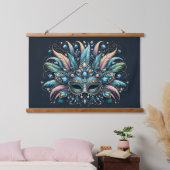 Boho Masquerade Veer Edel Masker Hangend Wandkleed (Slaapkamer)