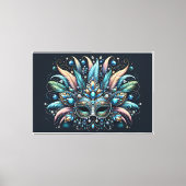 Boho Masquerade Veer Siermasker Canvas Afdruk (Voorkant)