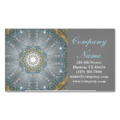 boho massage therapeut Yoga zilveren blauwe mandal Magnetisch Visitekaartje (Voorkant)