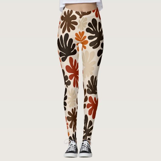 Boho Matisse Bloem Patroon Leggings (Voorkant)