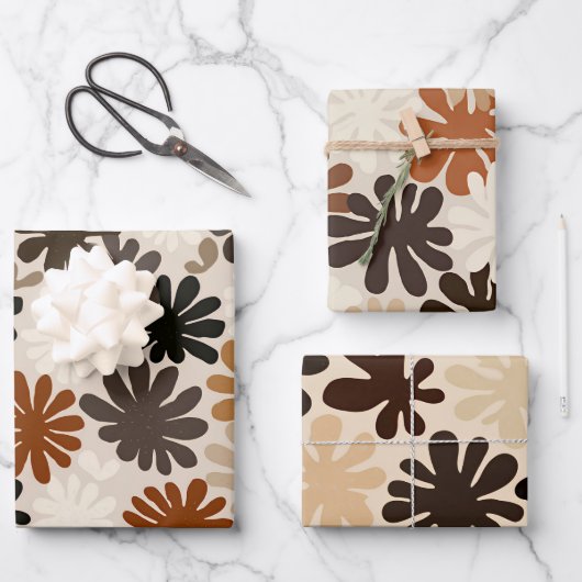 Boho Matisse Bloemmotief Inpakpapier Vel (Voorkant)