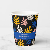 Boho Matisse Botanical Blue Custom Baby shower Papieren Bekers (Voorkant)