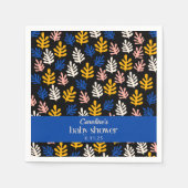 Boho Matisse Botanical Blue Custom Baby shower Servet (Voorkant)