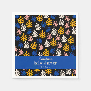 Boho Matisse Botanical Blue Custom Baby shower Servet