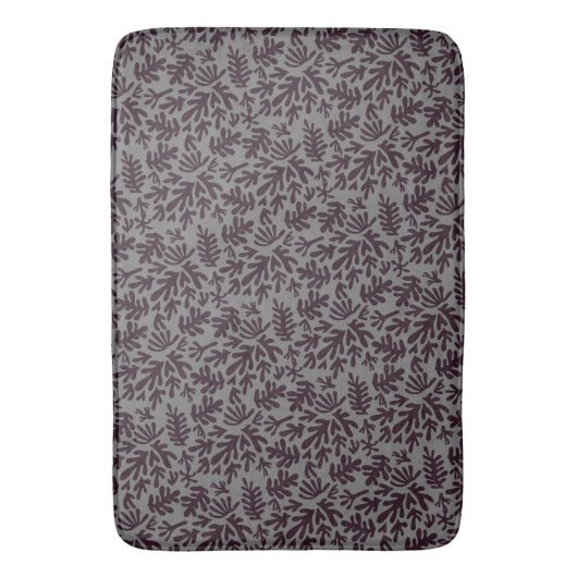 Boho Matisse Botanical Shapes Pattern Black Grey Badmat (Voorkant Verticaal)