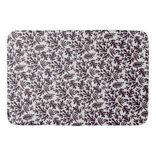 Boho Matisse Botanical Shapes Pattern Black Grey Badmat