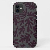 Boho Matisse Botanical Shapes Pattern Black Grey Case-Mate iPhone Case (Achterkant)