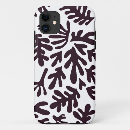 Boho Matisse Botanical Shapes Pattern Black Grey Case-Mate iPhone Case (Achterkant)