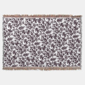 Boho Matisse Botanical Shapes Pattern Black Grey Deken (Voorkant)