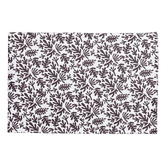 Boho Matisse Botanical Shapes Pattern Black Grey Kussensloop (Achterkant)