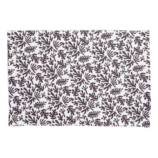 Boho Matisse Botanical Shapes Pattern Black Grey Kussensloop (Voorkant)