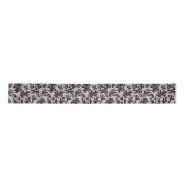 Boho Matisse Botanical Shapes Pattern Black Grey Satijnen Lint (Voorkant)