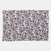 Boho Matisse Botanical Shapes Pattern Black Grey Theedoek (Horizontaal)