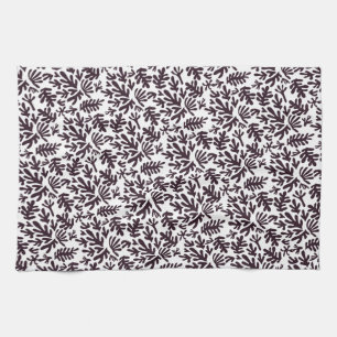 Boho Matisse Botanical Shapes Pattern Black Grey Theedoek