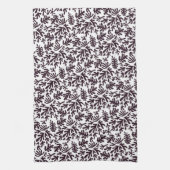 Boho Matisse Botanical Shapes Pattern Black Grey Theedoek (Verticaal)