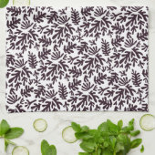 Boho Matisse Botanical Shapes Pattern Black Grey Theedoek (Gevouwen)