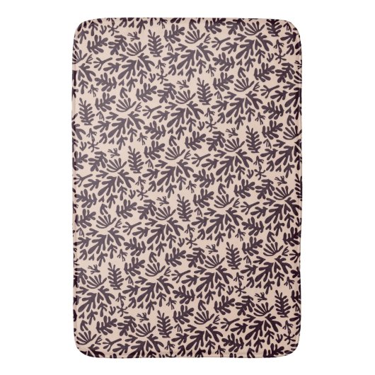 Boho Matisse Botanical Shapes Pattern Terracotta Badmat (Voorkant Verticaal)