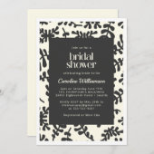 Boho Matisse Botanische Black White Vrijgezellenfe Kaart (Voorkant / Achterkant)