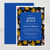 Boho Matisse botanische blauwe Vrijgezellenfeest i Kaart (Voorkant / Achterkant)