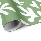 Boho Matisse Botanische Vormen Donkergroen Kerstmi Cadeaupapier (Rol Hoek)