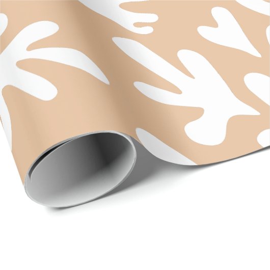 Boho Matisse Botanische Vormen Gouden Kerstmis Cadeaupapier (Rol Hoek)