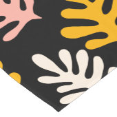 Boho Matisse botanische vormen in zwart-roze blauw Korte Tafelloper (Hoek)