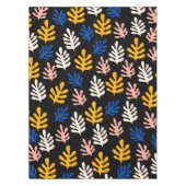 Boho Matisse botanische vormen in zwart-roze blauw Tafelkleed (Voorkant)