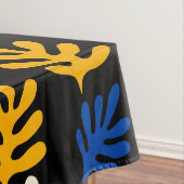 Boho Matisse botanische vormen in zwart-roze blauw Tafelkleed (Voorbeeld)
