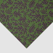 Boho Matisse Botanische vormen Pattern Black Green Tissuepapier (Detail)