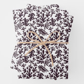 Boho Matisse Botanische vormen Pattern Black White Inpakpapier Vel (In situ)