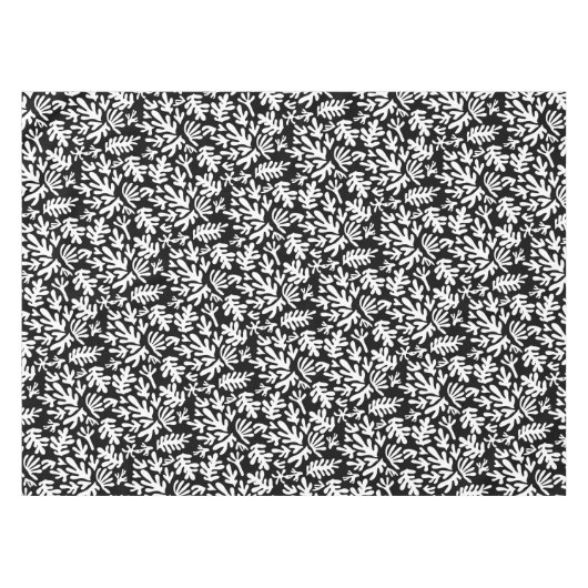 Boho Matisse Botanische vormen Pattern Black White Tafelkleed (Voorkant (Horizontaal))