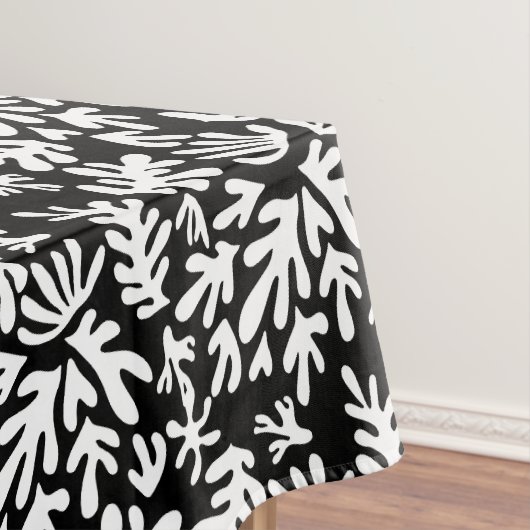 Boho Matisse Botanische vormen Pattern Black White Tafelkleed (Voorbeeld)